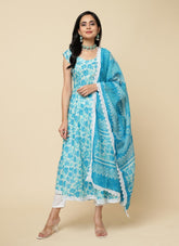 Engaging Sky Blue Colour Salwar Suit